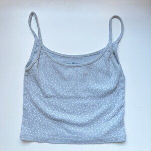 Brandy Melville Tank top Light blue with tiny white flower bud print